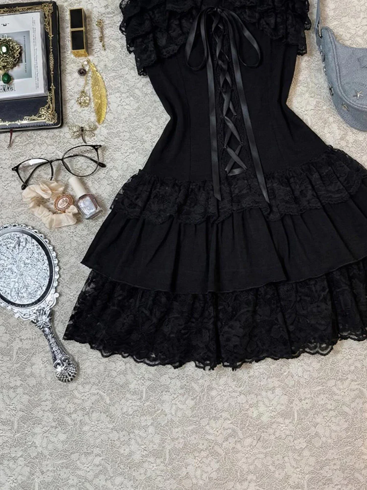 ruffled trim straps corset dress - Image 3