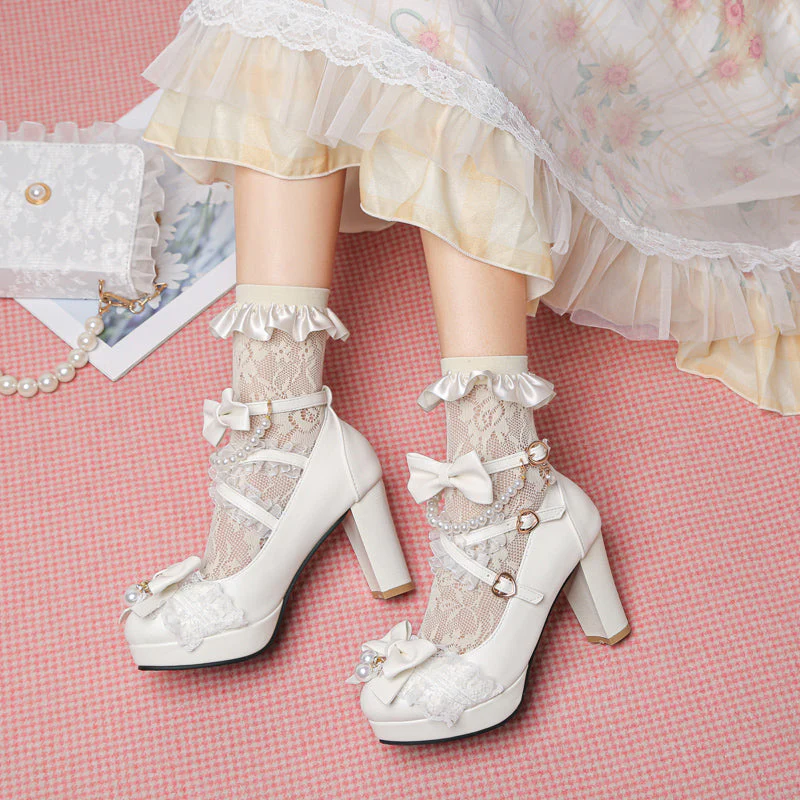 Ruffles & Pearls High Heels - Image 2
