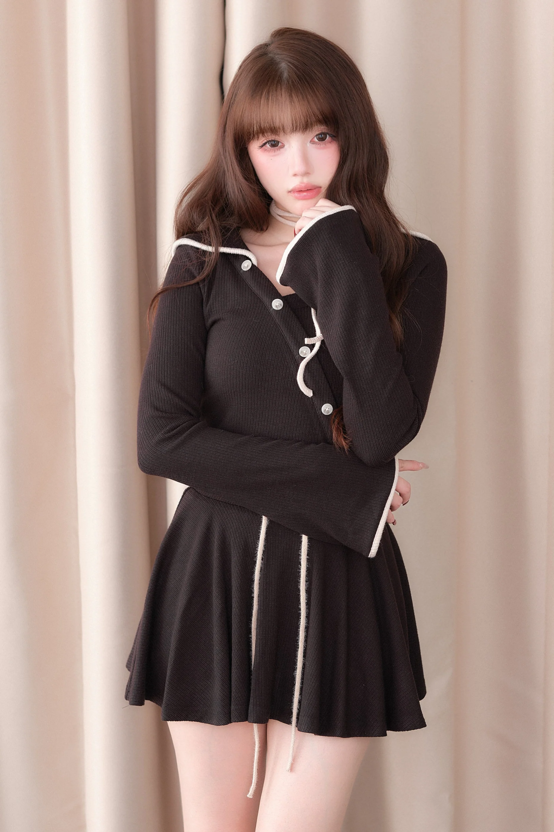 Sailor Collar Top + Flare Skirt - Image 10