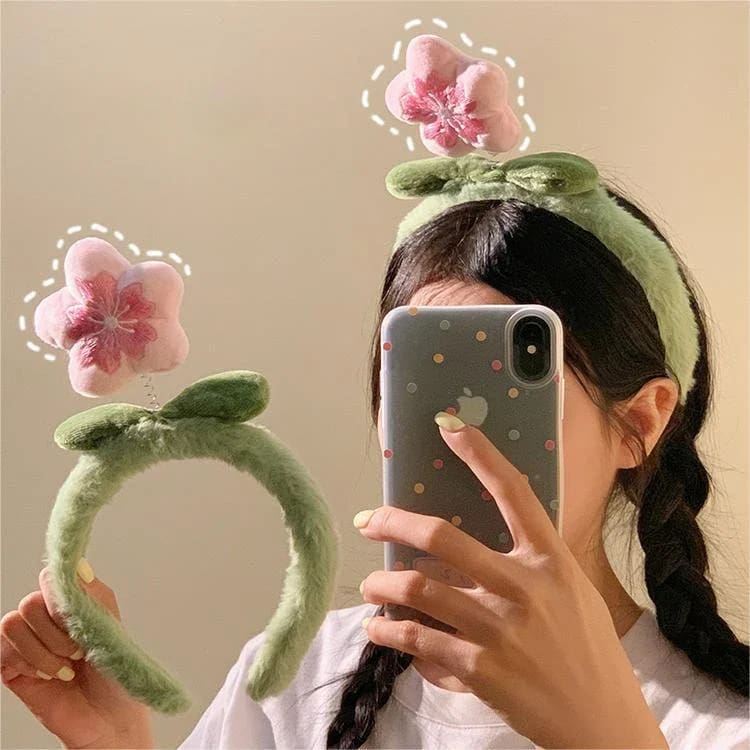 Sakura Blossom Plush Headband - Image 2