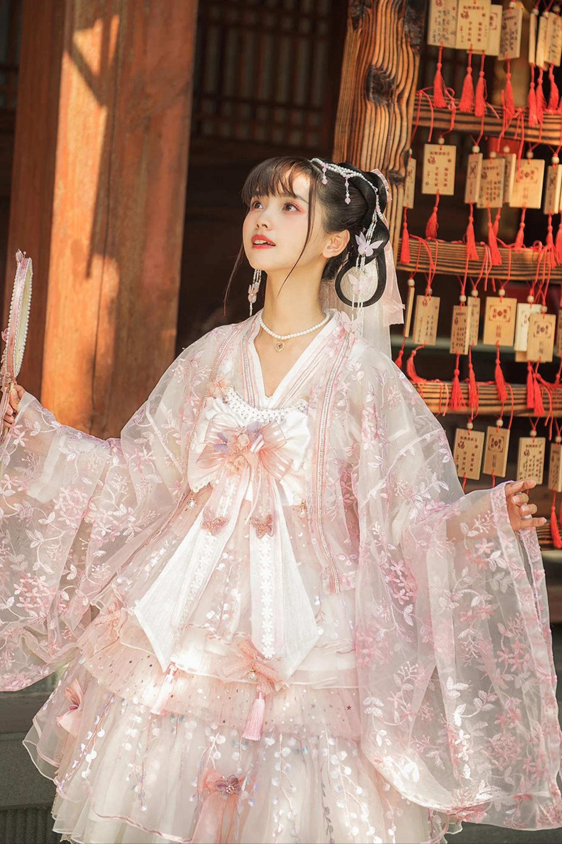 Sakura Sweet China Lolita Shirt + Necklace + Bow + Veil + Clip - Image 37