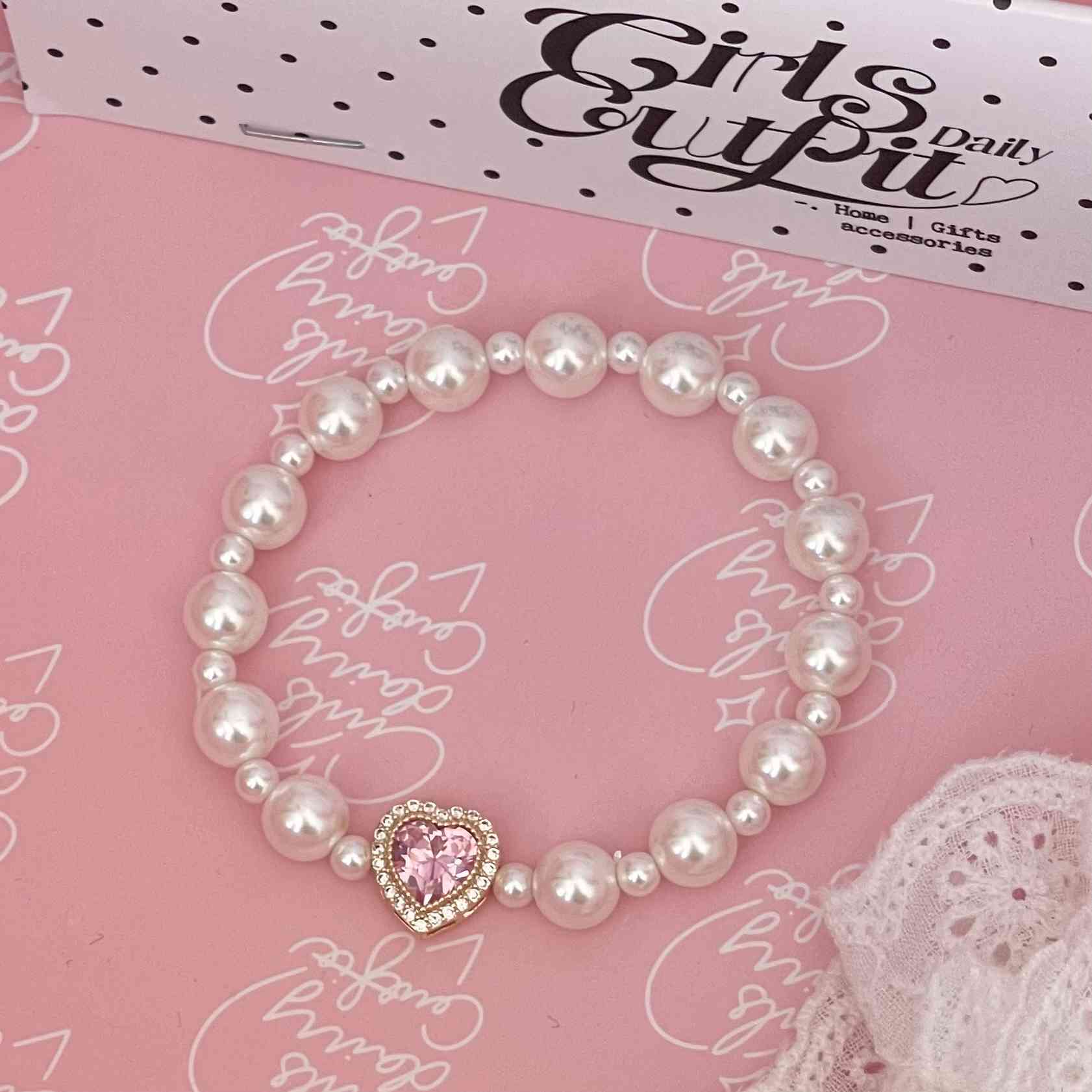 Sakura Snow Bow Pearl Bracelet - Image 6