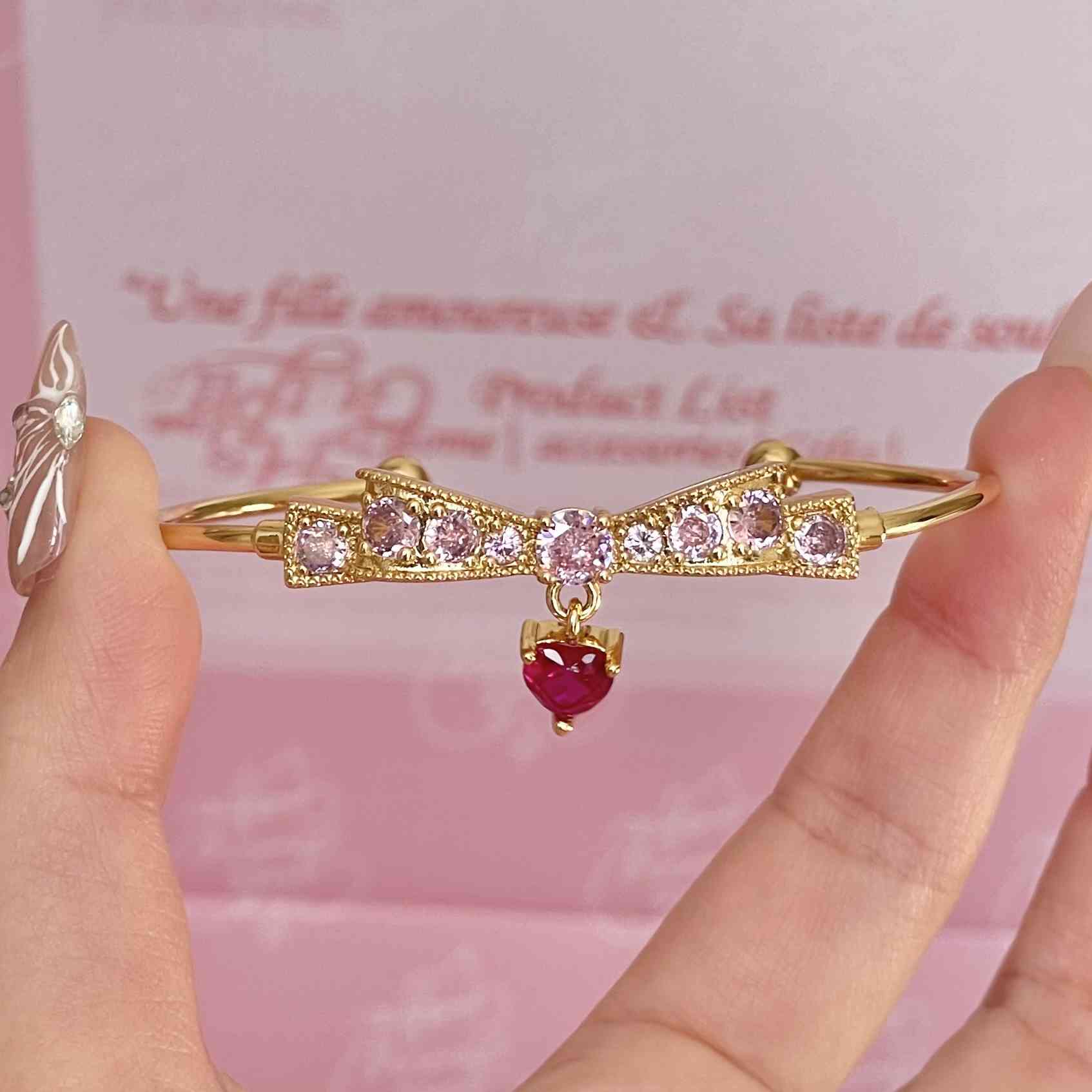 Sakura Snow Bow Pearl Bracelet - Image 8