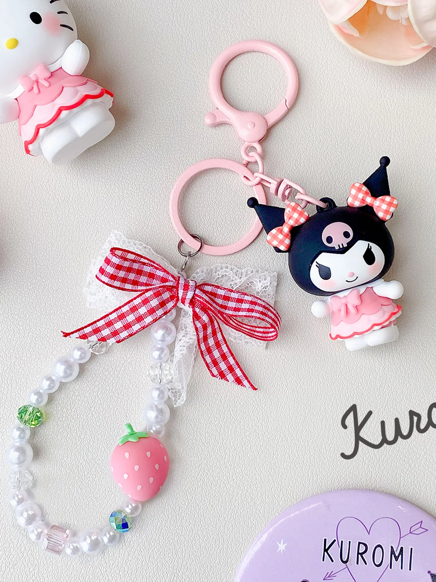 Sanrio plaid strawberry series bracelet buckle - Image 8