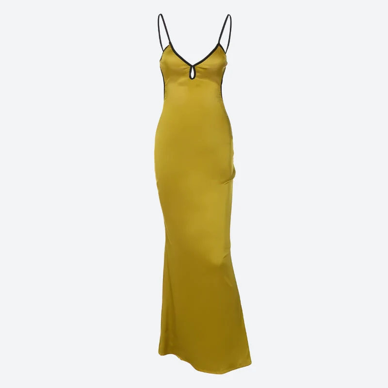 Satin Backless Maxi Dress - Image 4