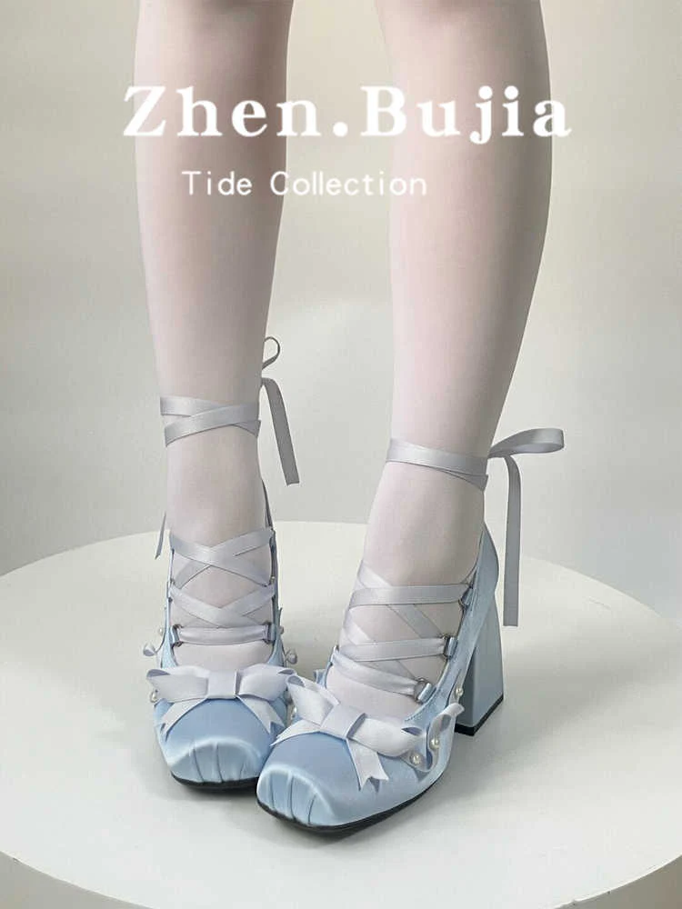 Satin Ballet Straps Shoes - Image 2