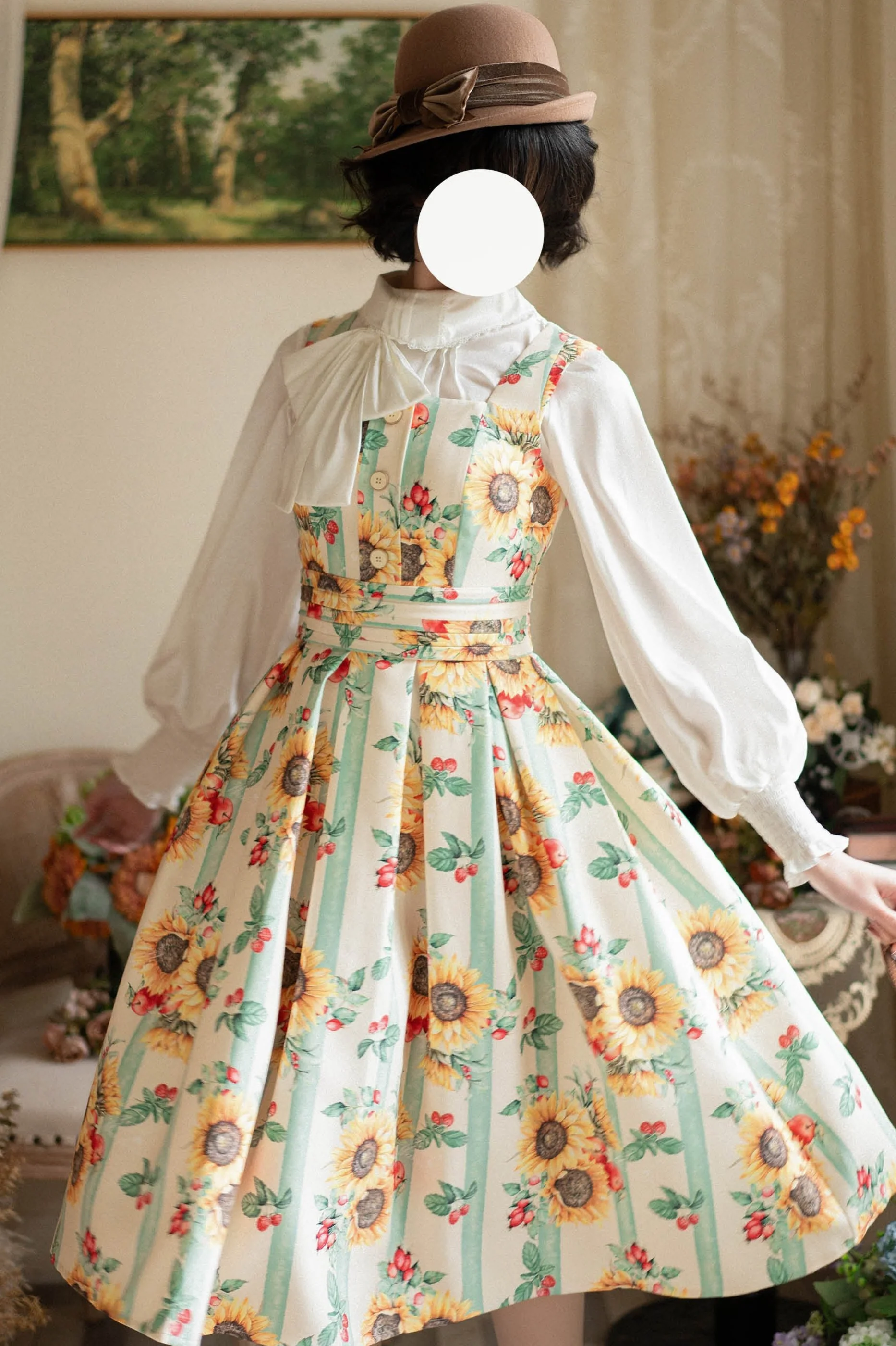 Retro Satin Bow Tie Blouse - Image 5