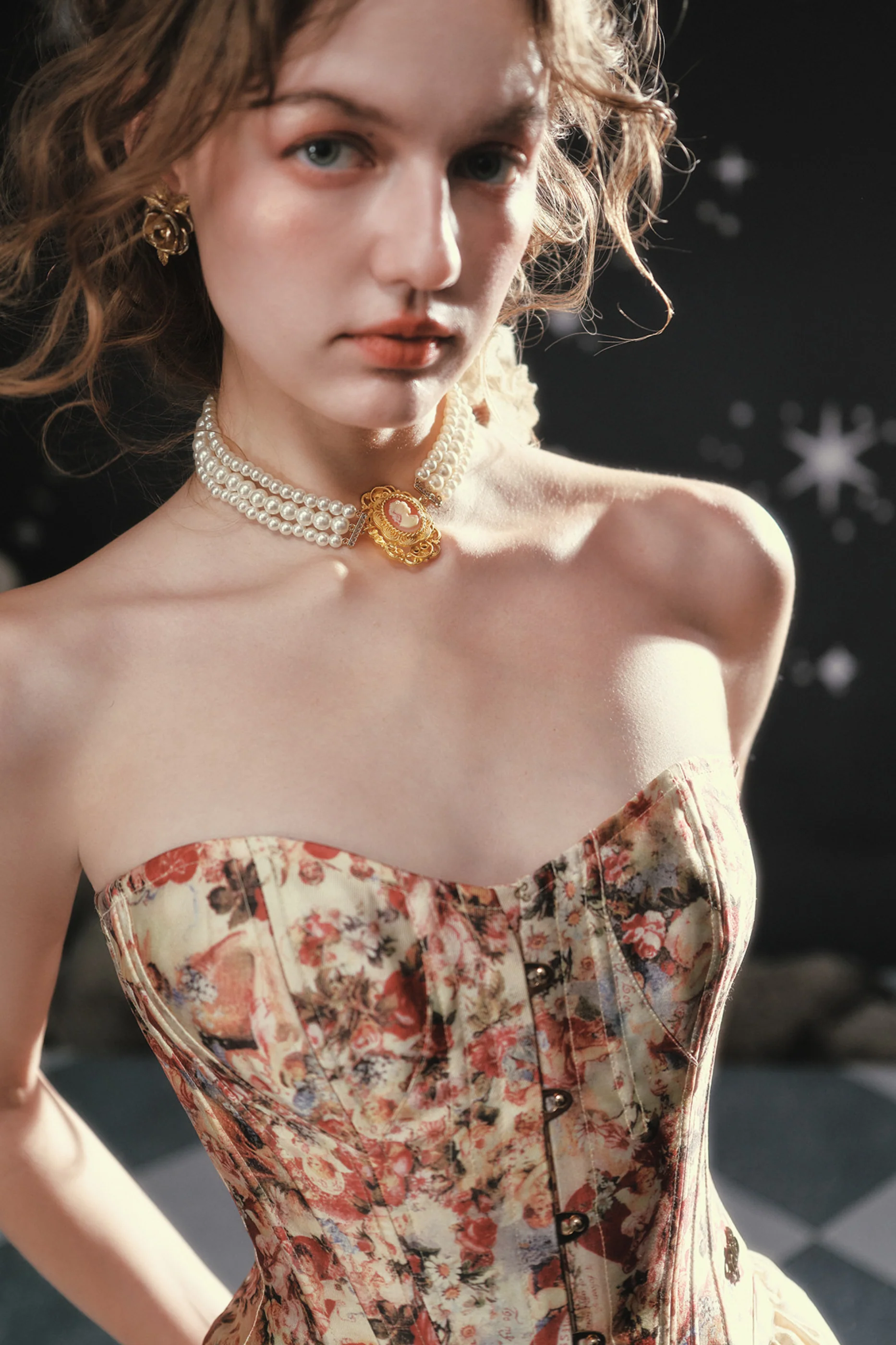 Antique Corset Top + Satin Flare Skirt - Image 13