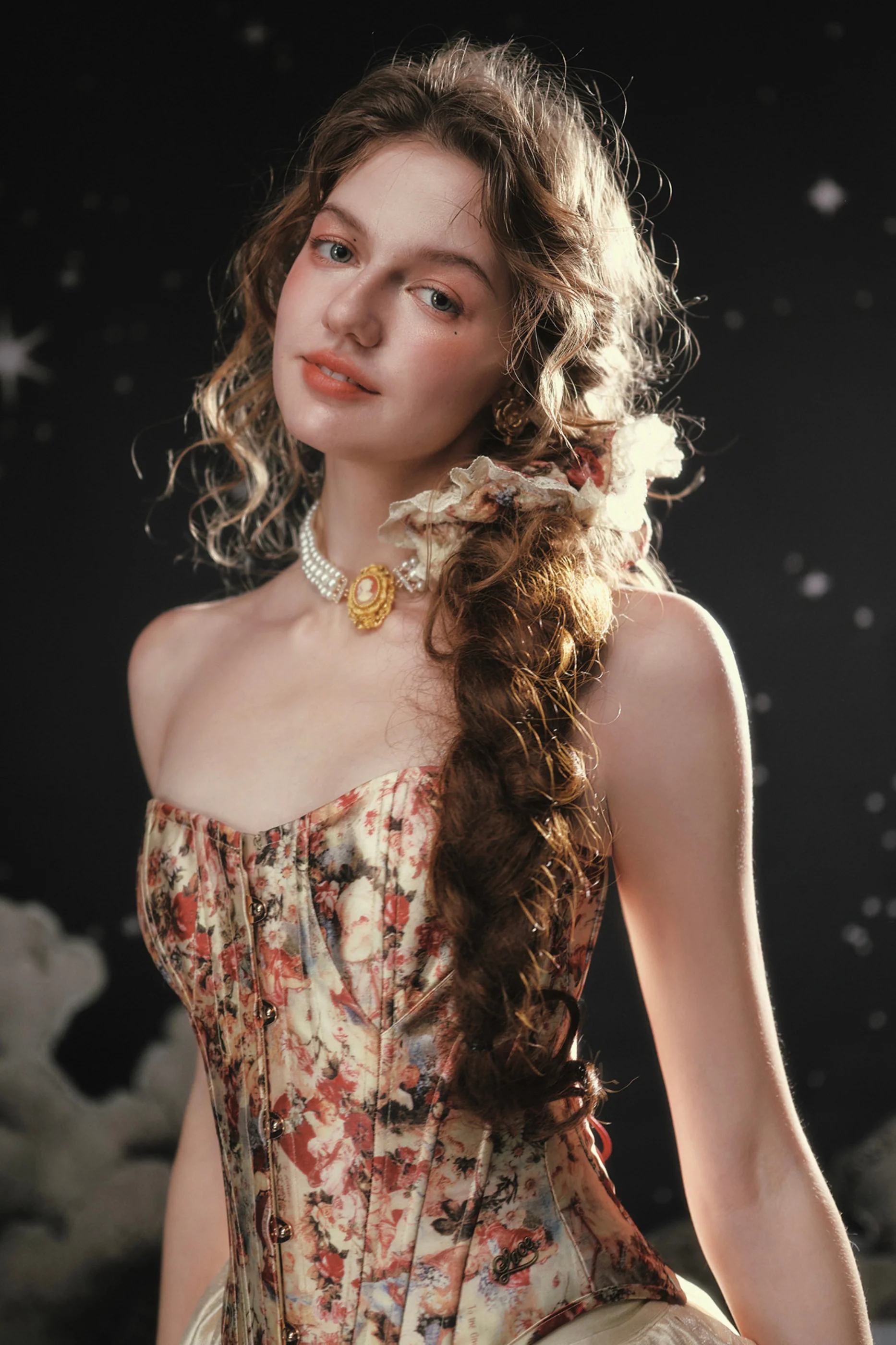 Antique Corset Top + Satin Flare Skirt - Image 3