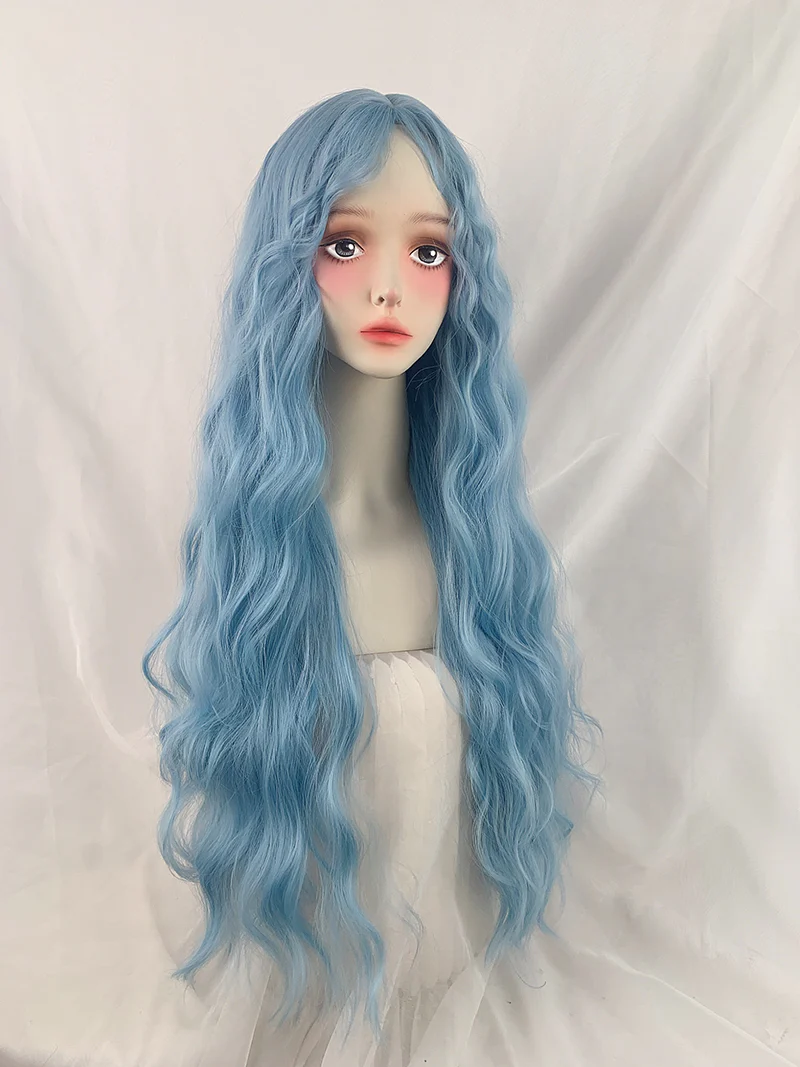 Sea Elf Blue Long Curly Wig - Image 4
