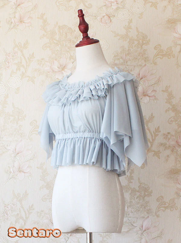 Summer Fly Sleeves Lolita Chiffon Blouse - Image 10
