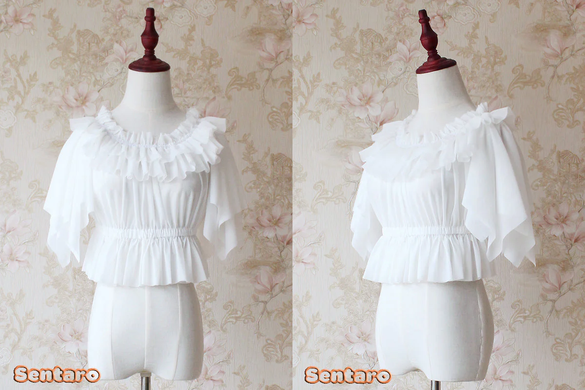 Summer Fly Sleeves Lolita Chiffon Blouse - Image 2