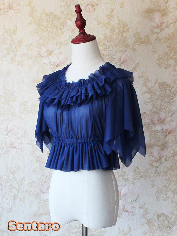 Summer Fly Sleeves Lolita Chiffon Blouse - Image 8