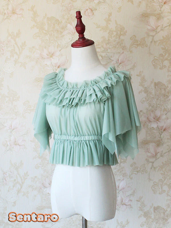 Summer Fly Sleeves Lolita Chiffon Blouse - Image 9