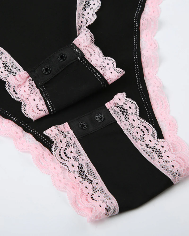 Sexy Lace Basic Bodysuit - Image 4