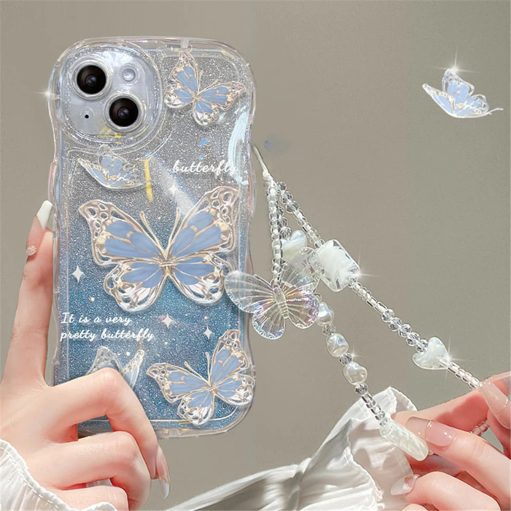 Shimmering Butterfly iPhone Case & Chain - Image 3