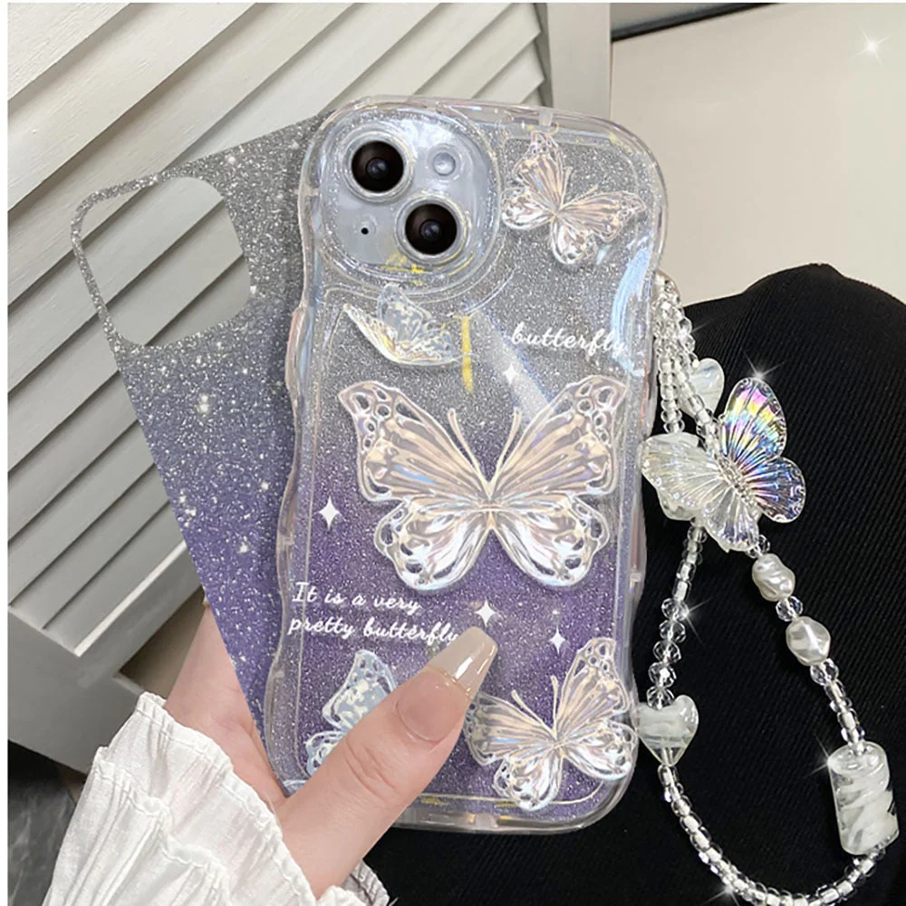 Shimmering Butterfly iPhone Case & Chain - Image 5