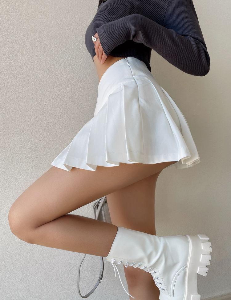 Side Slit College Mini Skirt - Image 9