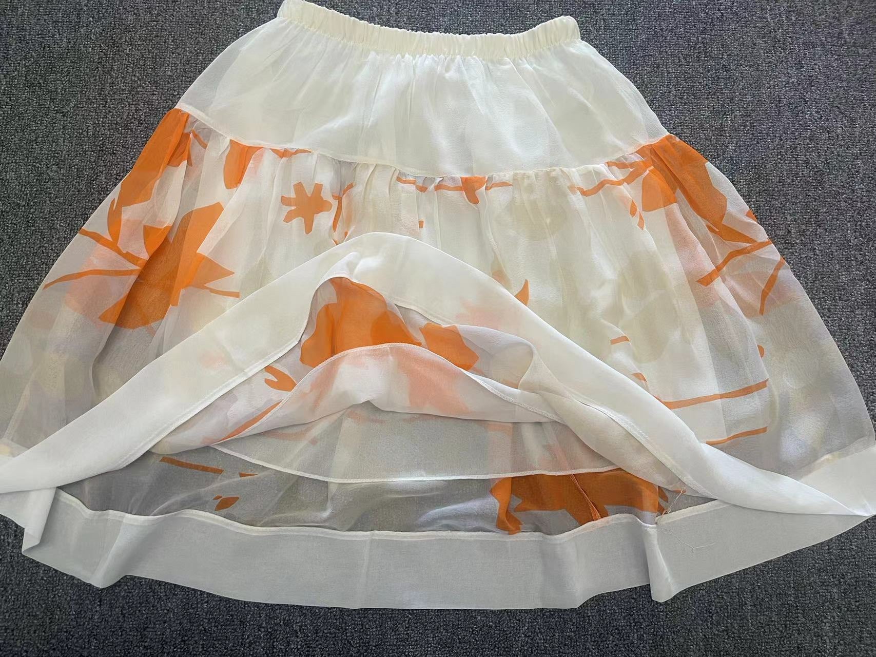 Silk Double Layer Skirt - Image 4