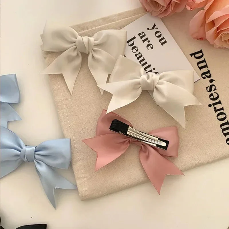 Silk Ribbon Bow Hair Clips - Image 4