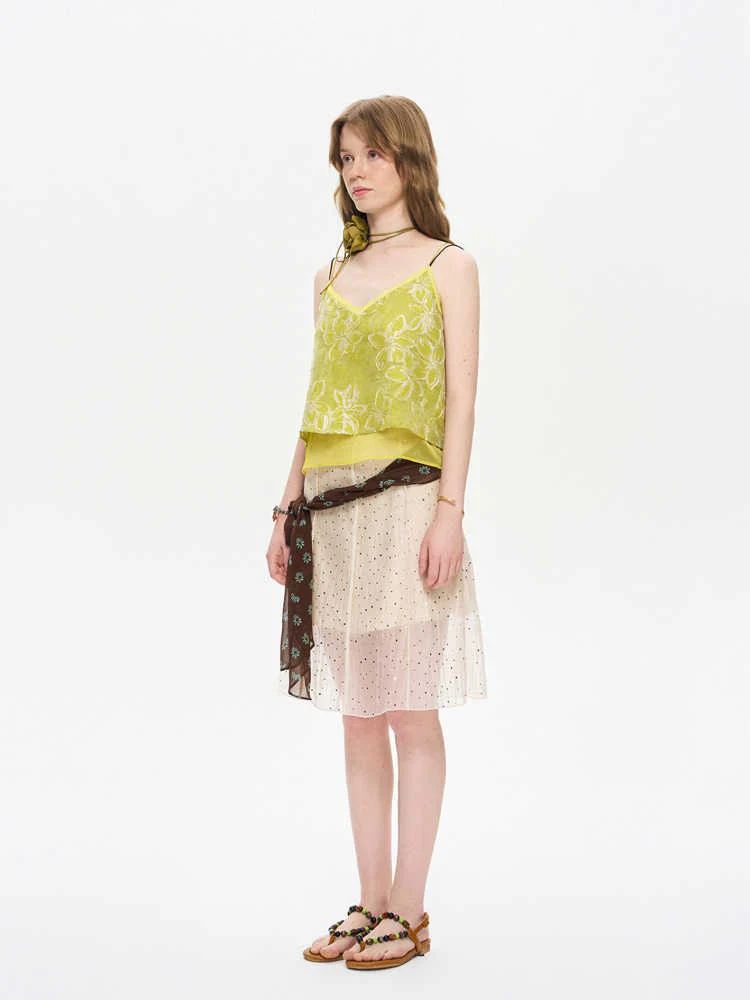 Silk Scarf Polka Dot Skirt - Image 3