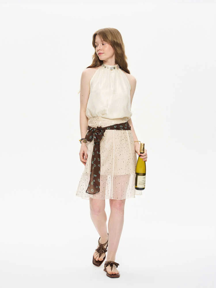 Silk Scarf Polka Dot Skirt - Image 4