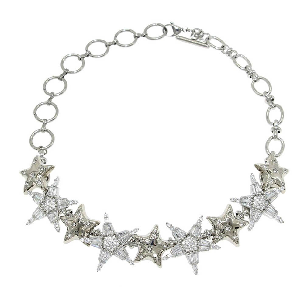 Silver Star Y2K Choker Necklace - Image 4