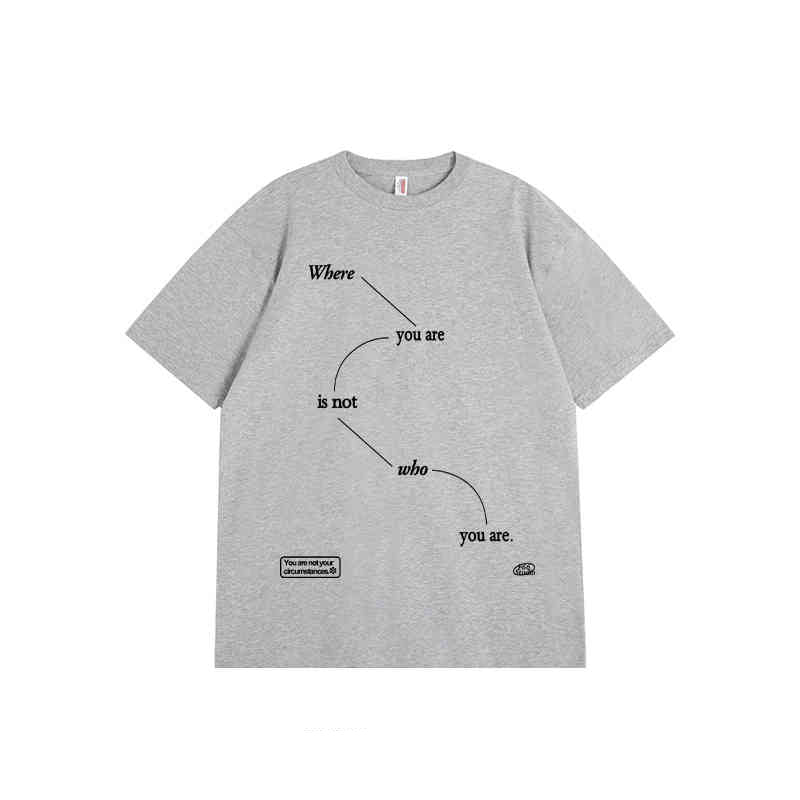 Simple Line Letters Cotton Tee - Image 3