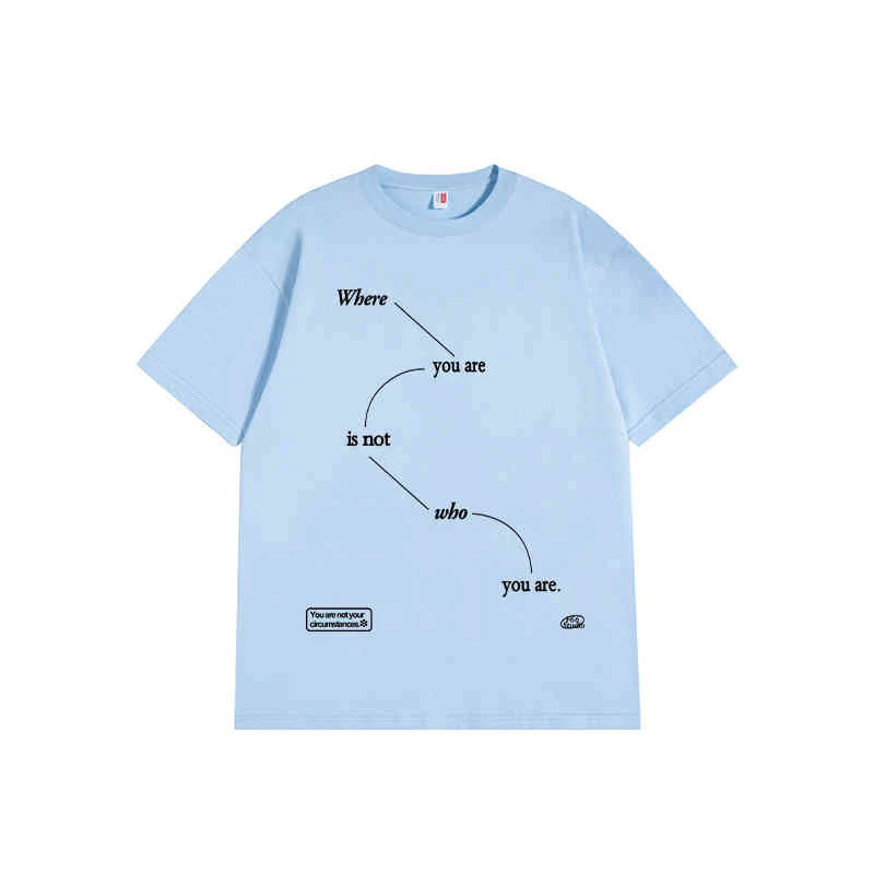Simple Line Letters Cotton Tee - Image 6