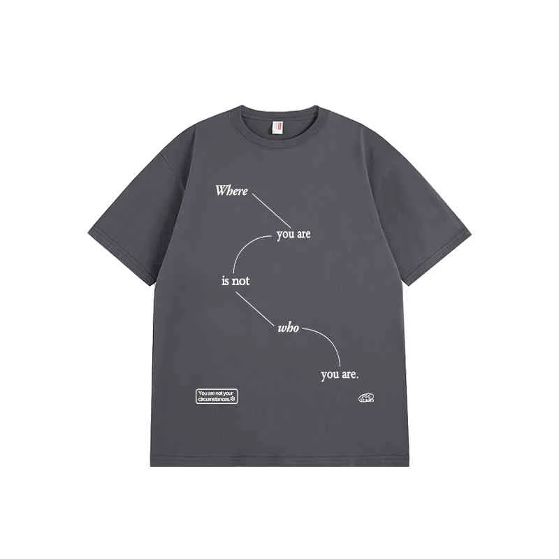 Simple Line Letters Cotton Tee - Image 8