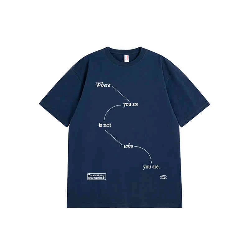 Simple Line Letters Cotton Tee - Image 9