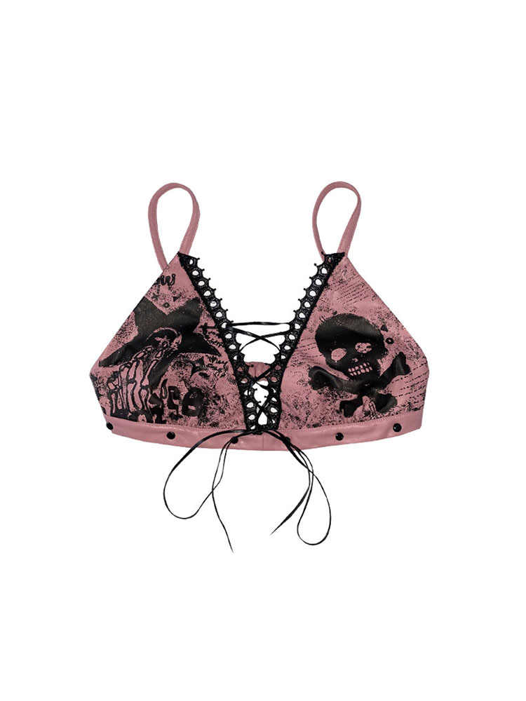 Skull Print Punk Leather Underwear - Image 5