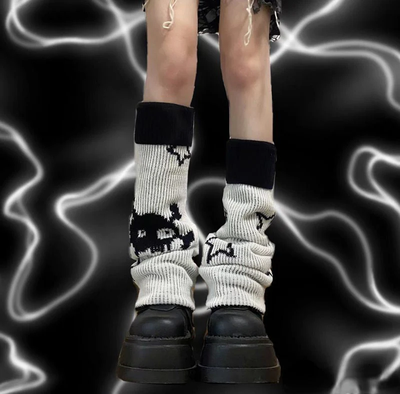 Skull & Star Goth Leg Warmers - Image 5