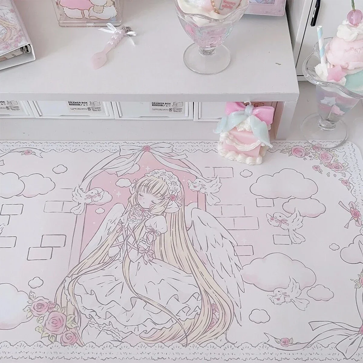 Sleepy Angel Pink Desk Pad - Image 2
