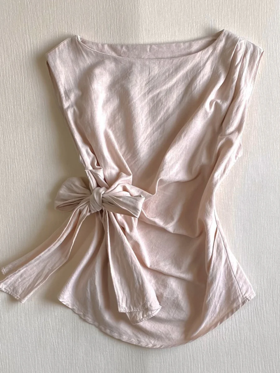 sleeveless retro coquette bow shirt - Image 2