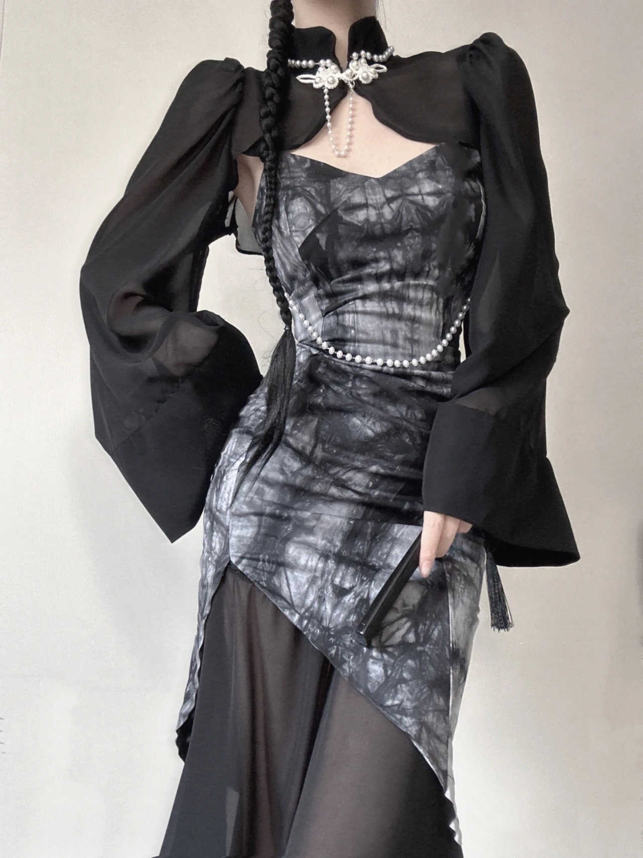 Slim Fit Smudged Acubi Two-piece Set - Image 4