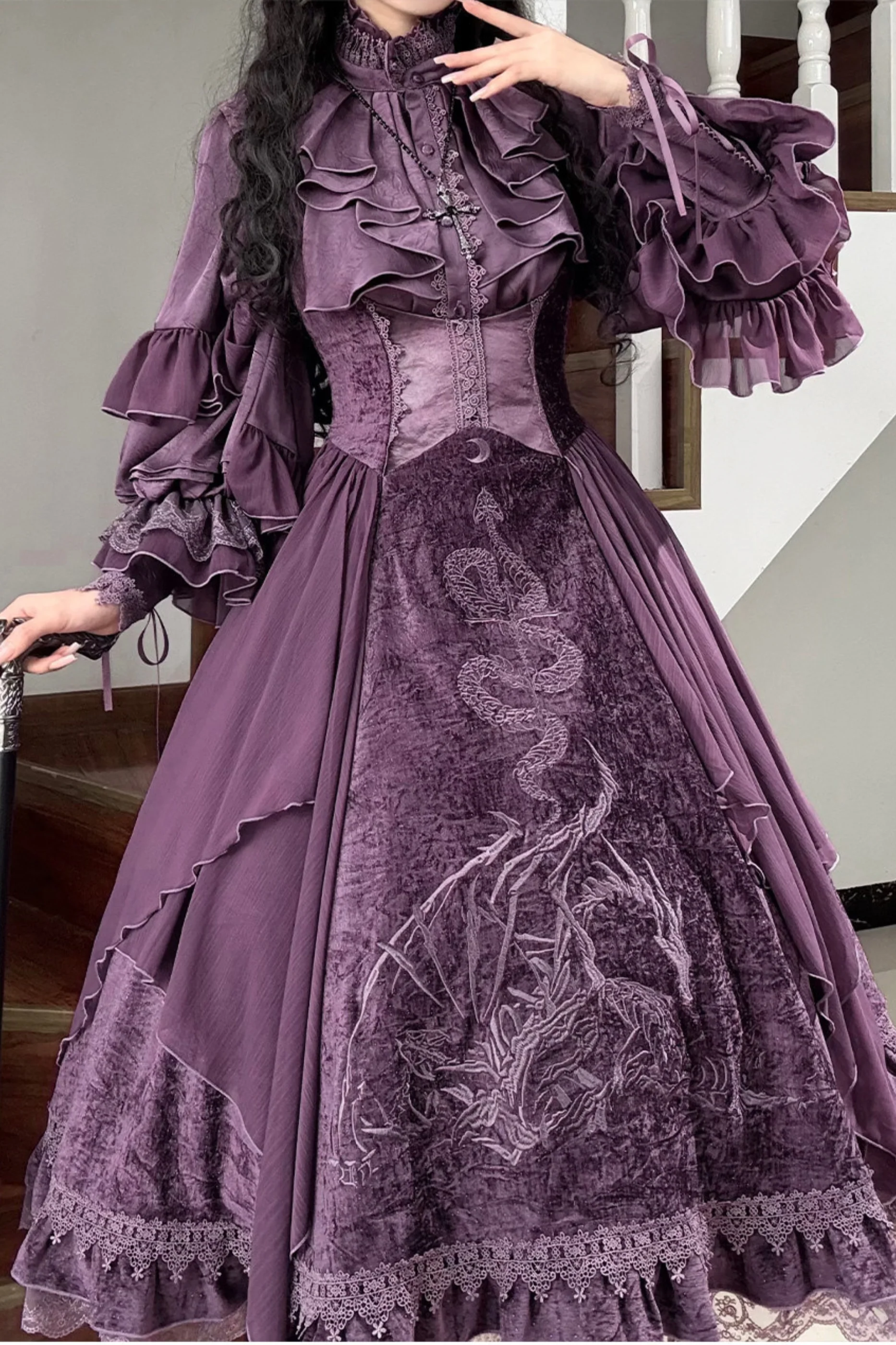 Snake Moon Night Lolita Jumper Skirt - Image 10
