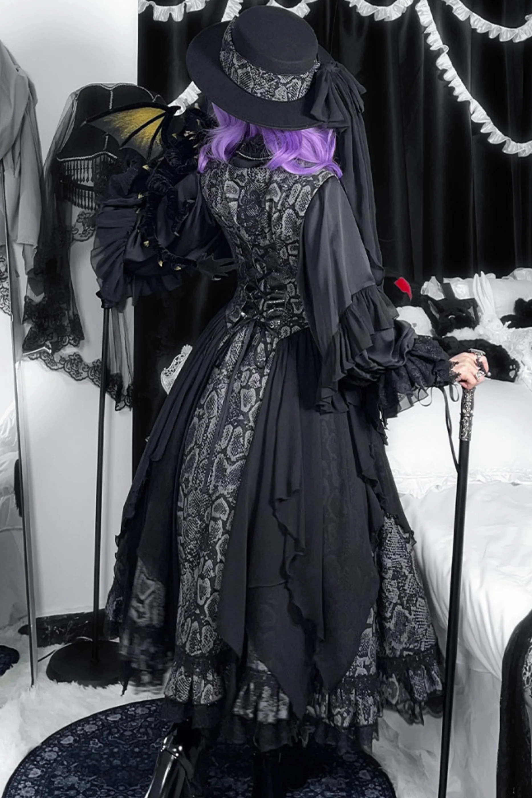 Snake Moon Night Lolita Jumper Skirt - Image 3