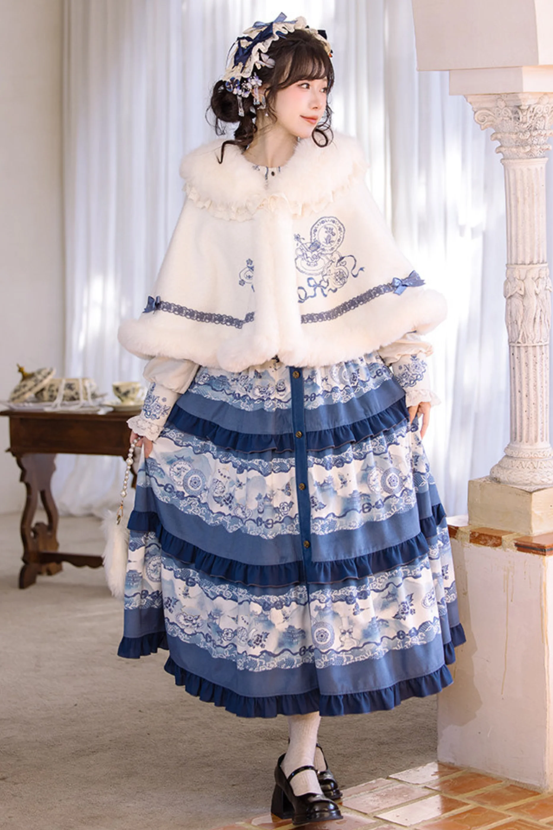 Snow Covered Celadon Vest Dress - Image 3