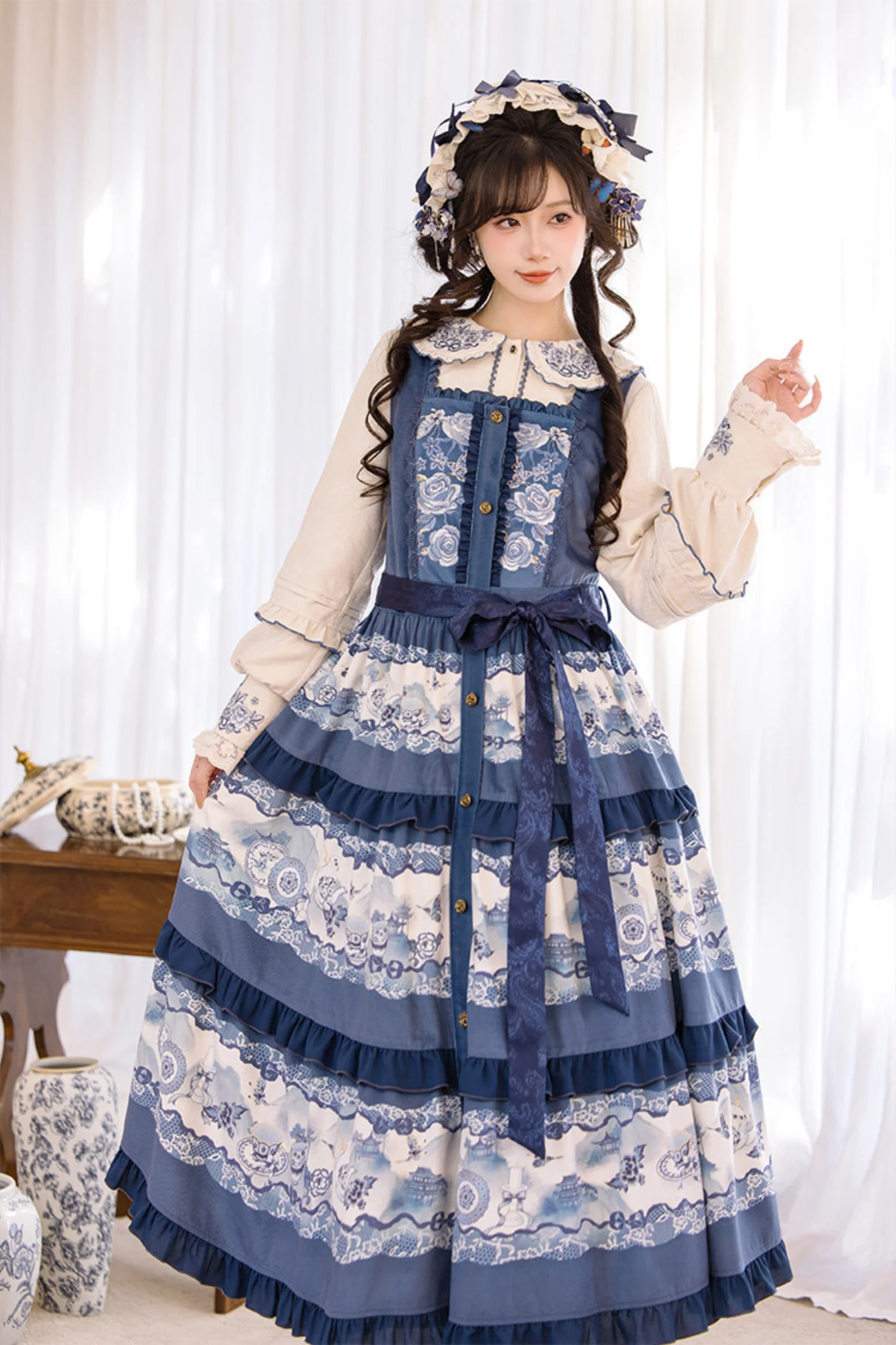 Snow Covered Celadon Vest Dress - Image 4