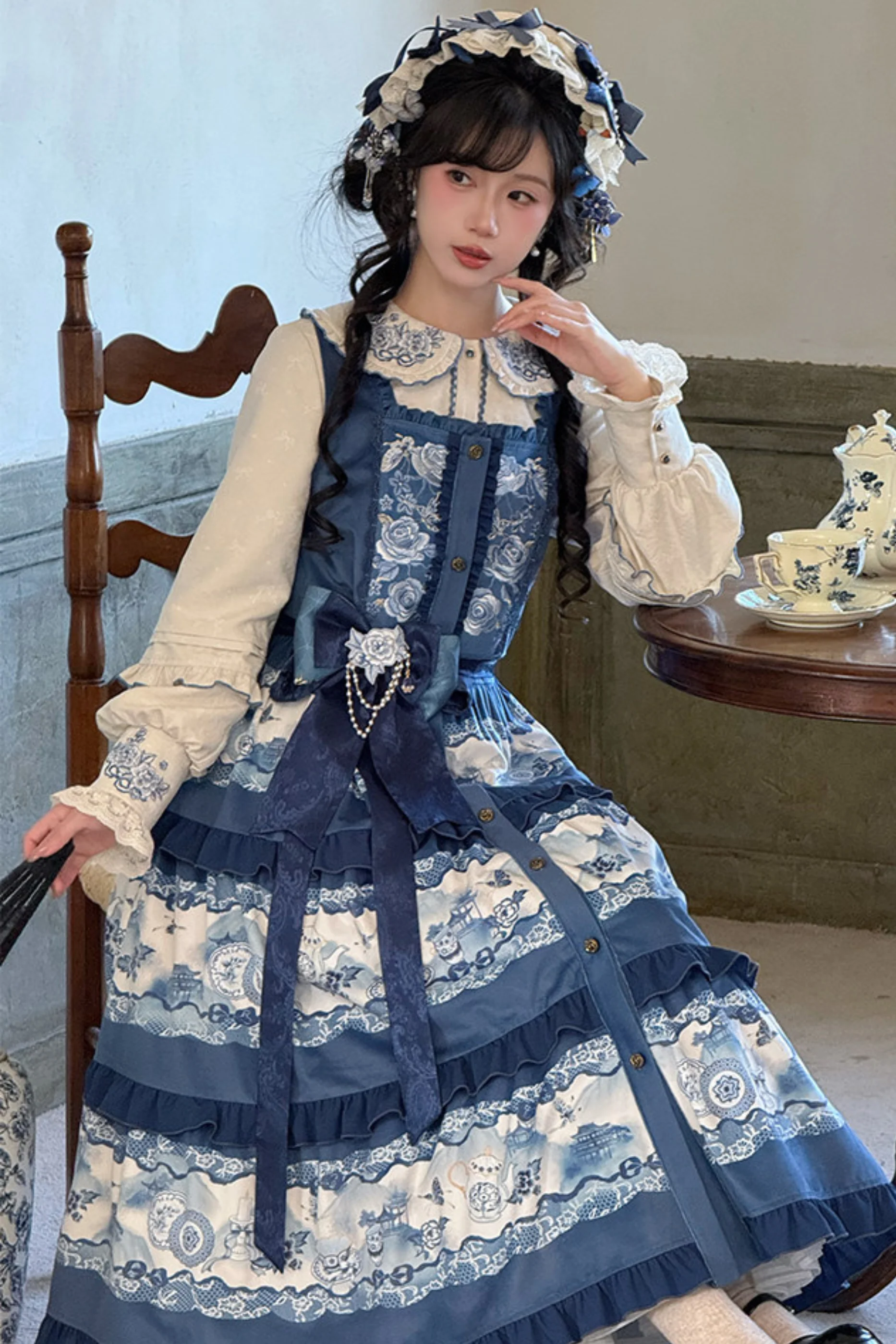 Snow Covered Celadon Vest Dress - Image 9