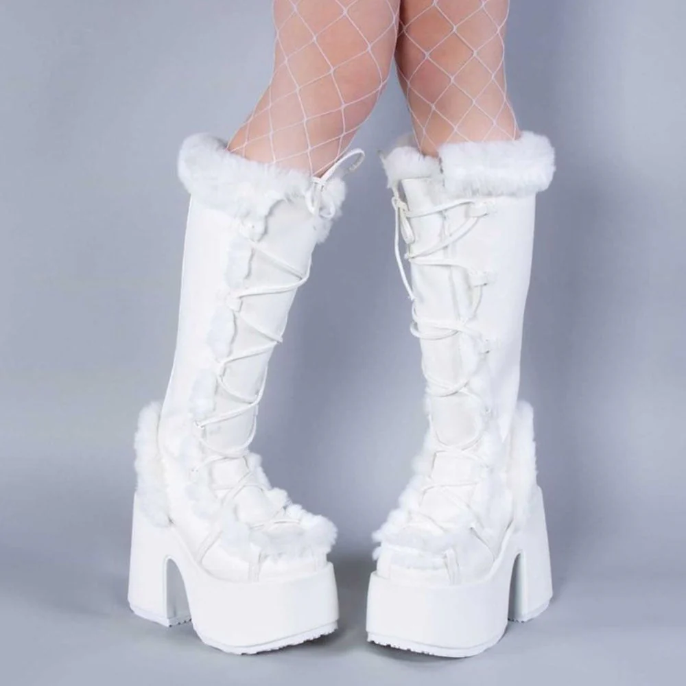 Snowbunny Fur Platform Boots - Image 8