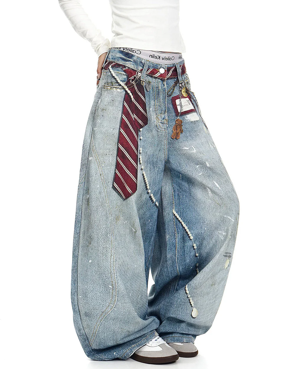 Social Rebel Layered Baggy Jeans - Image 5