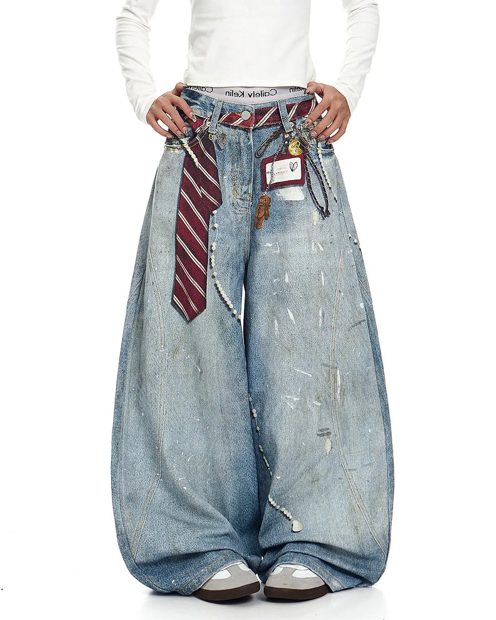 Social Rebel Layered Baggy Jeans - Image 6