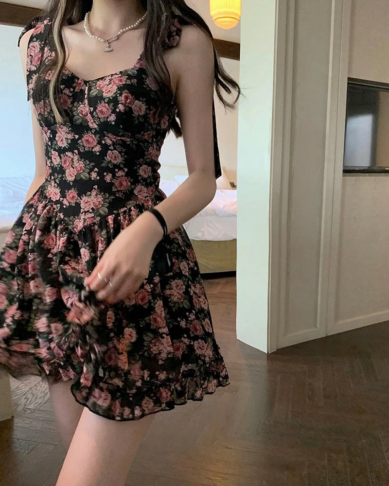 Soft Girl Aesthetic Floral Mini Dress - Image 15