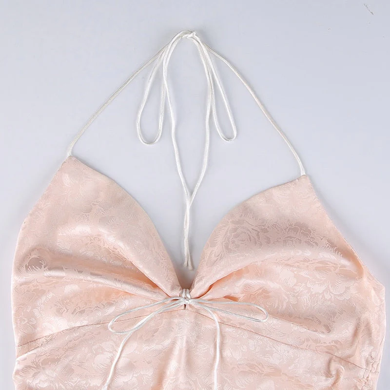 Soft Girl Aesthetic Silky Camisole Mini Dress - Image 6