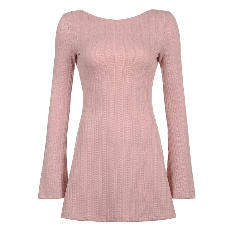 Soft Girl Backless Knitted Dress - Image 12