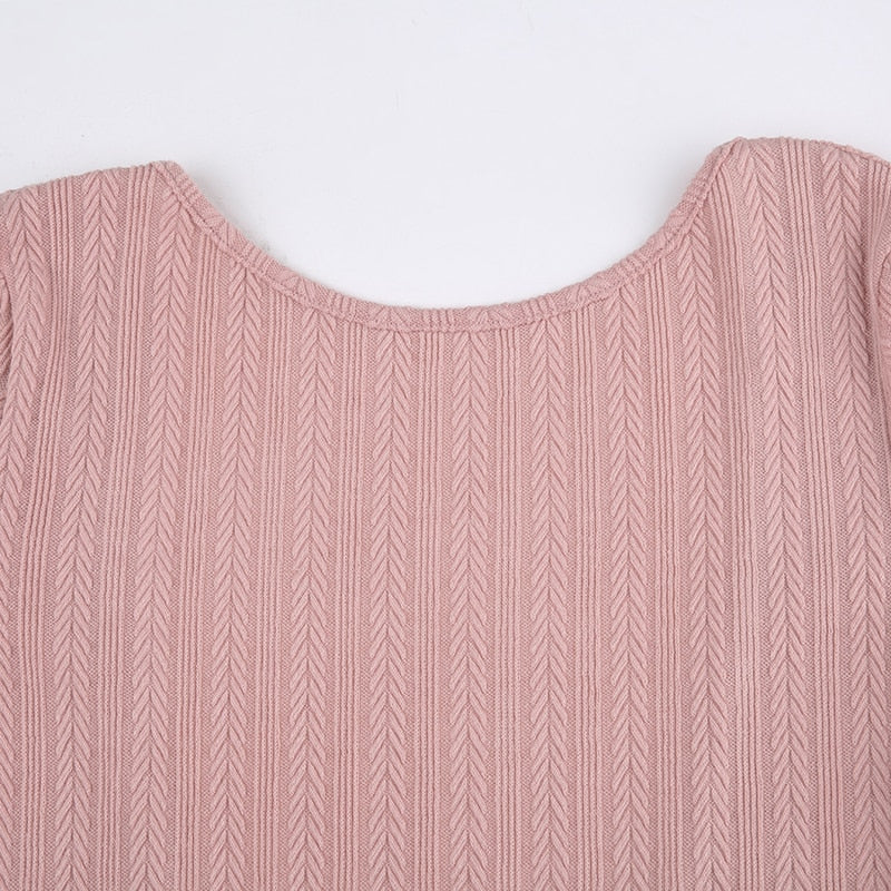 Soft Girl Backless Knitted Dress - Image 13