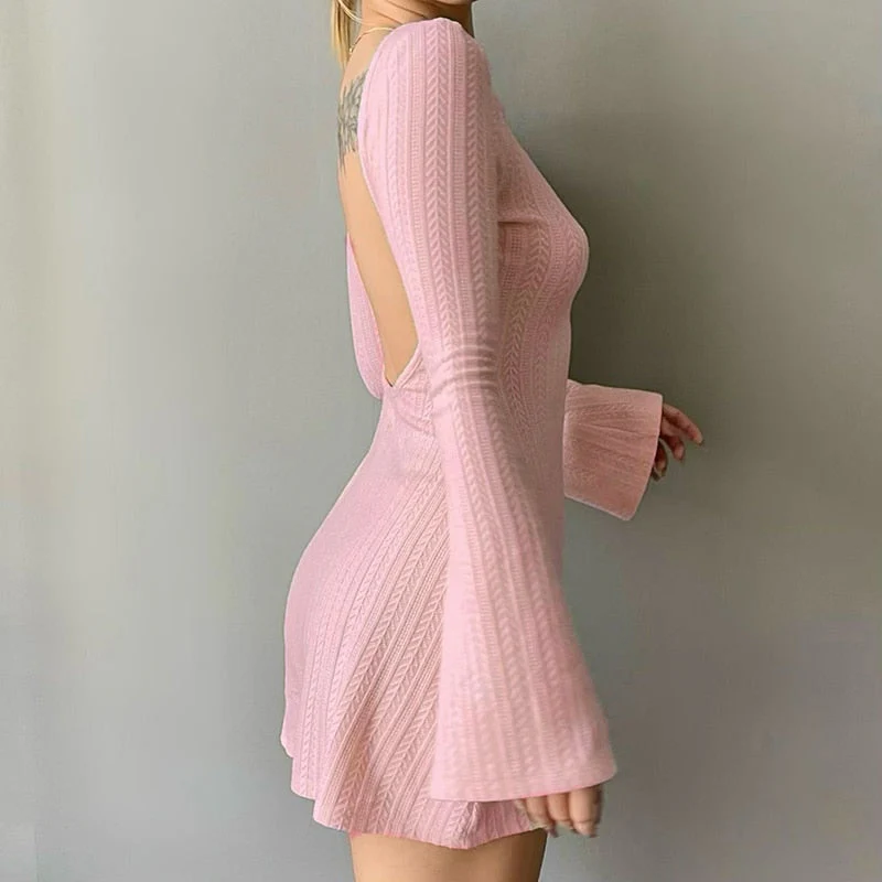 Soft Girl Backless Knitted Dress - Image 18
