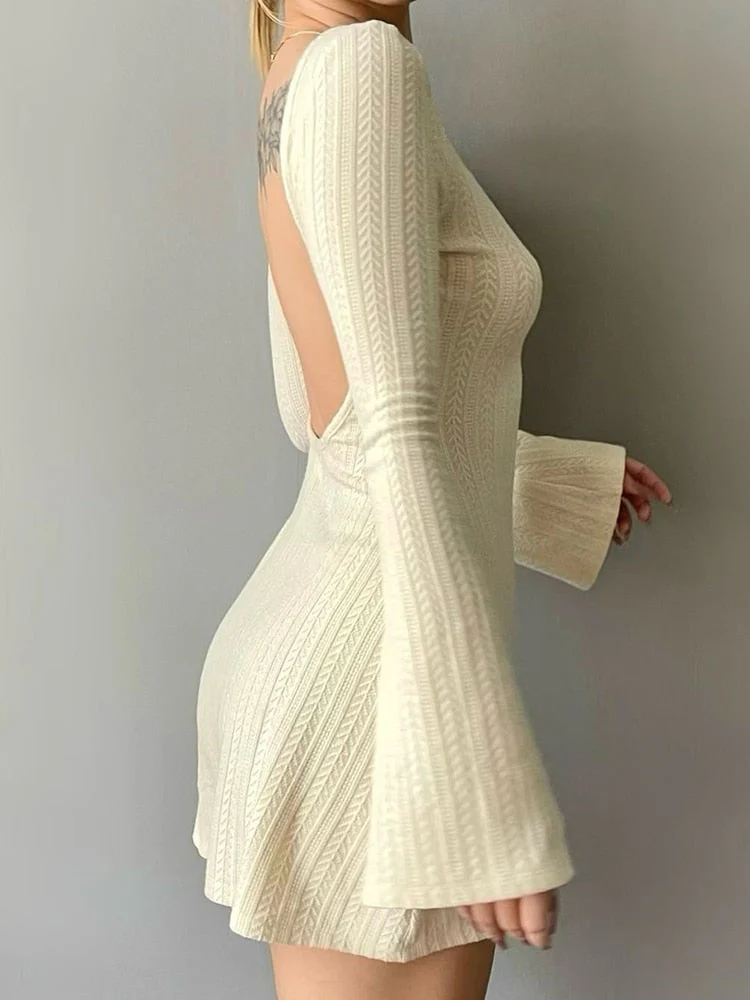 Soft Girl Backless Knitted Dress - Image 7